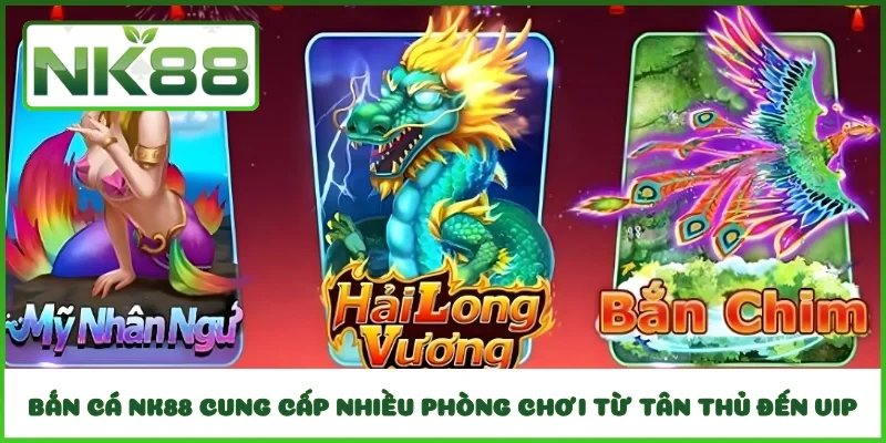Bắn cá NK88 cung cấp nhiều phòng chơi từ tân thủ đến VIP